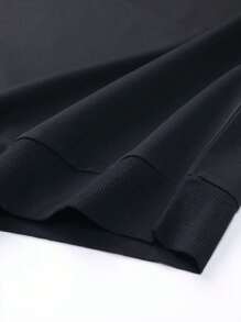 男士表情印花运动衫和抽绳腰运动裤，适合万圣节和秋季服装 - 黑色 - 查看 8