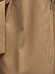 SHEIN Frenchy Đôi ngực Thắt lưng Áo khoác Trench - Màu Khaki - Xem 8