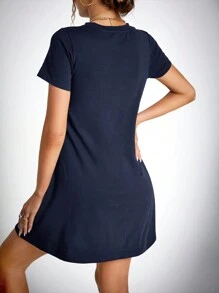 SHEIN Tall Stevige Ronde hals T-shirt jurk