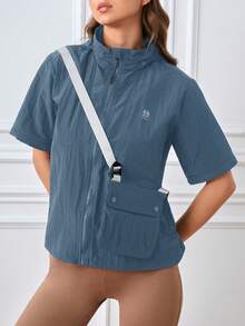 In My Nature 拉鏈開襟連帽雨衣 - 淺藍色 - 查看 6