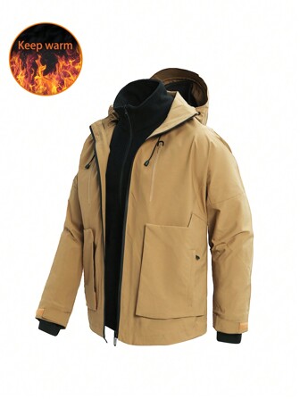 Men Zip Up Hooded Jacket
