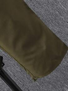 男孩格紋印花西裝領西裝外套和褲子無毛衣 - 軍綠色 - 查看 5