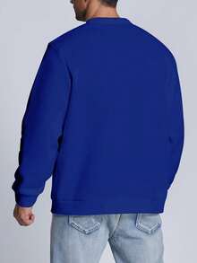Men Letter Graphic Sweatshirt - Blue - View 2