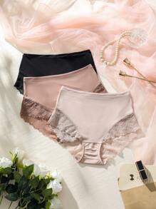 Snug Zone 3pack Contrast Lace Panty Set Lingerie - Multicolor - View 3