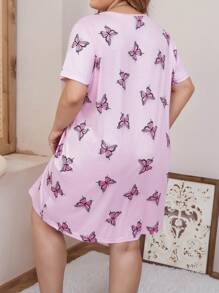 Camisón de pijama con estampado de mariposas talla grande