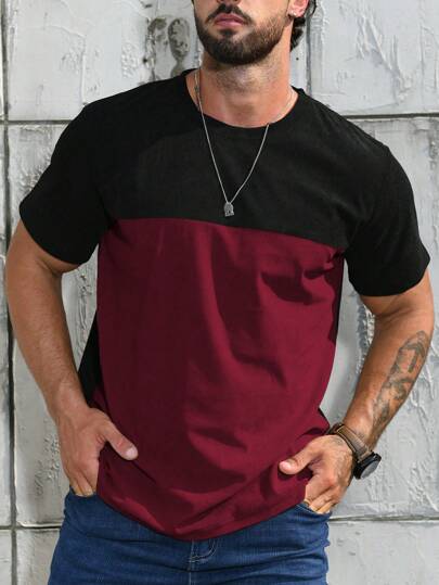 Manfinity Homme Männer T-Shirt mit zweifarbig