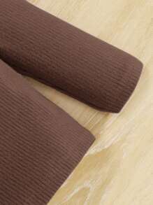 SHEIN Đứa bé gái 3pcs Đồ đan Ribbed Cổ giả Áo thun - Nhiều màu - Xem 3