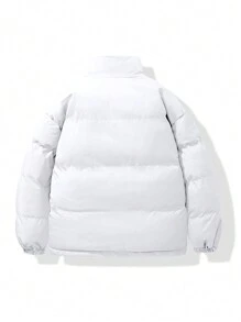 Men Teddy Lined Padded Coat - White - View 2