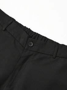 Manfinity AFTRDRK Men Single Breasted Velvet Blazer & Straight Leg Pants - Black - View 8