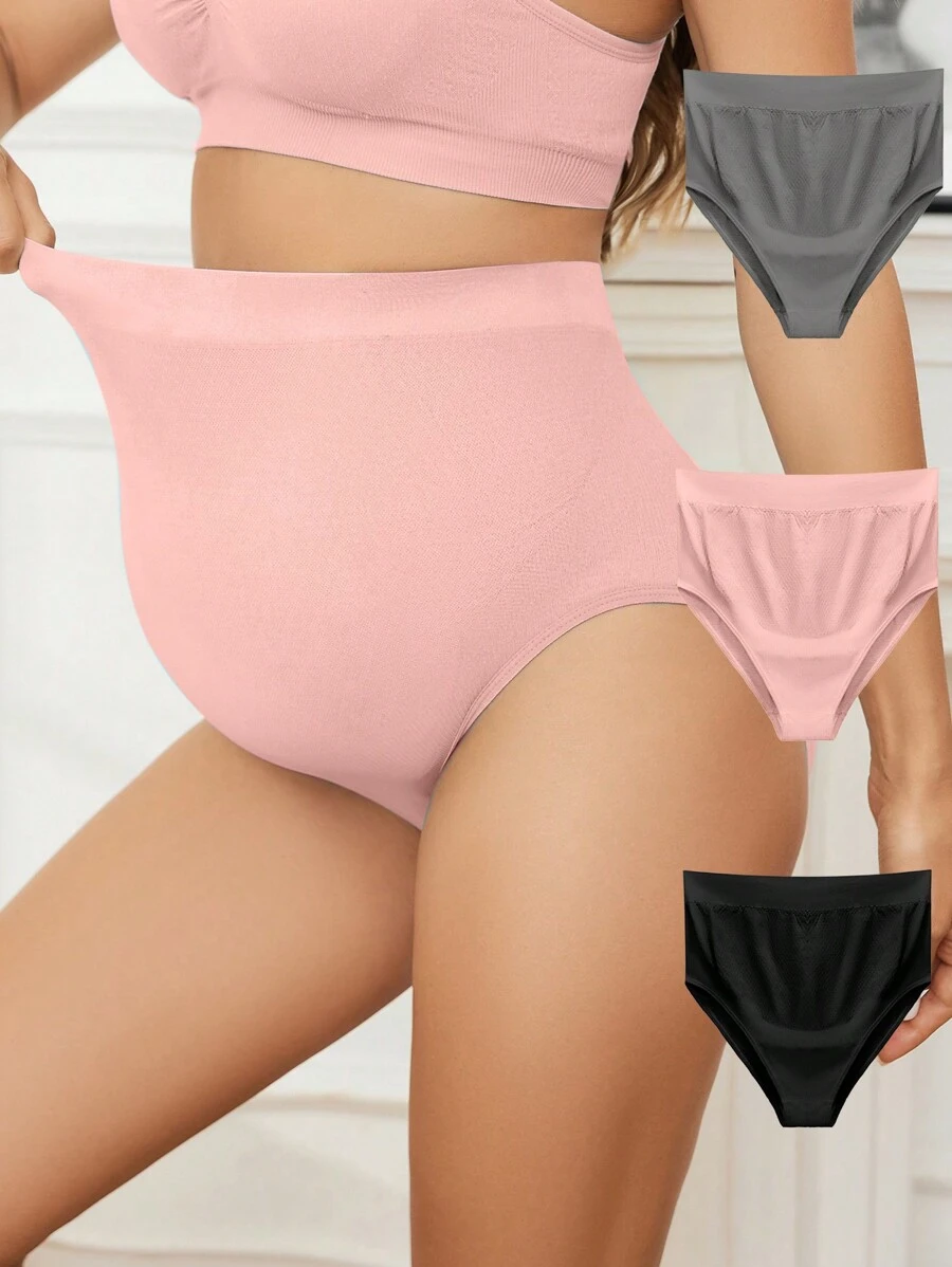 Moonlight&Mama Maternity 3pack Solid Panty For Mother - Multicolor - View 1