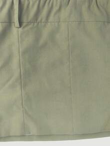 SHEIN ICON 純色鈕扣前抹胸 - 綠色 - 查看 3