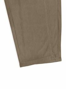 Manfinity Homme 寬鬆男式斜口直筒褲 - 卡其色 - 查看 7