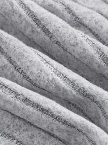 SHEIN MOD Hơn Mặt trước chéo Áo phông Crop - Xám - Xem 4