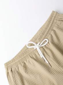 Manfinity Homme Men Flap Pocket Shirt & Drawstring Waist Pants - Apricot - View 5