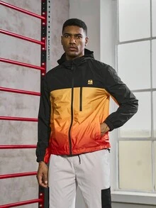 Manfinity Sport Corelite Men Two Tone Zip Up Hooded Sports Windbreaker Jacket - Multicolor - View 7
