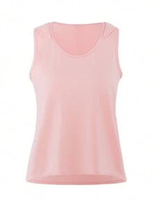 SHEIN Daily&Casual 純色交叉運動胸罩&運動背心&運動緊身褲,健身女士套裝