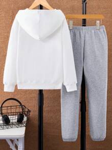 Tween Boy Rocket & Letter Graphic Hoodie & Sweatpants