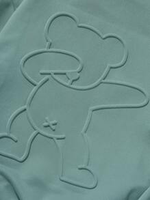 SHEIN Tween Girl Cartoon Embossed Drop Shoulder Sweatshirt