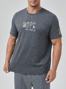 Manfinity Homme Men Plus Letter Graphic Tee - Dark Grey - View 5