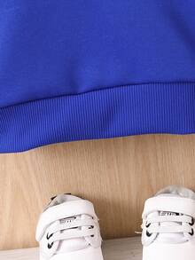 男嬰字母壓紋運動衫 - 寶藍色 - 查看 6