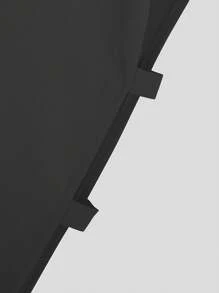 Men Solid Batwing Sleeve PJ Set / Pajama Set - Black - View 3