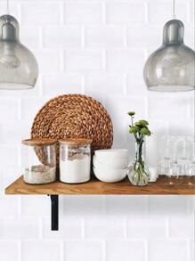 SHEIN Basic living 3D 纹理墙板 DIY 瓷砖厨房浴室后挡板 - 白色瓷砖圣诞节节日礼物赠送、贴纸、墙贴花、乙烯基贴花家居装饰、春季装饰品刷新您的家、Rama 装饰贴纸厨房装饰 - 白色 - 查看 8