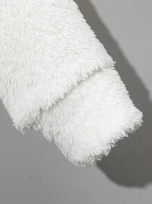 Cậu bé Tween Thư được vá áo có mũ Áo khoác Teddy Không có áo len - Màu be - Xem 6