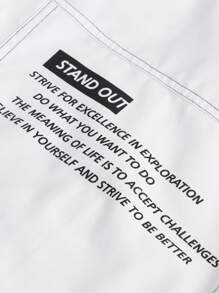 SHEIN Tween Girl Slogan Graphic Drop Shoulder Shirt - White - View 4