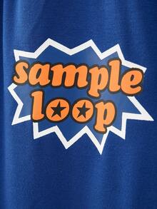 Manfinity Loose Fit Men's Letter Graphic T-Shirt & Drawstring Waist Sweatpants - Multicolor - View 7