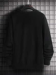 Manfinity LEGND 男士骷髏&標語圖案運動衫 - 黑色 - 查看 2