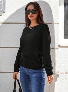 RueChic Blouse Unicolore À Nœud