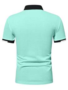 Manfinity Mode Men Horse Graphic Contrast Trim Polo Shirt