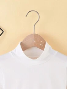 Tween Girls' Solid Color Stand Collar Elegant Long Sleeve Jumpsuit - White - View 3