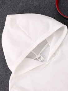 SHEIN Áo nỉ in hình hoạt hình và khẩu hiệu dành cho bé gái tuổi teen - trắng - Xem 8