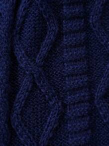 青少年男孩麻花編織條紋飾邊前紐扣開襟衫