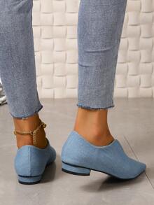 Fashionable And Versatile Flats - Baby Blue - View 3