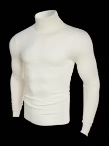 Manfinity NiteLyfe Men Solid Turtleneck Jumper - Beige - View 3