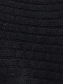 SHEIN LUNE Jersey unicolor de manga murciélago tejido de canalé - Negro - Ver 3