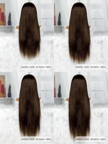 Peruci din păr uman pentru femei 13x4 perucă frontală cu dantelă de culoare maro ureche la ureche Peruci din față cu dantelă din păr uman Perucă dreaptă din dantelă - S4 - Vizualizare 5