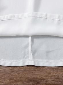 SHEIN 女大童腰部打褶前蝴蝶結半身裙 - 白色 - 查看 8