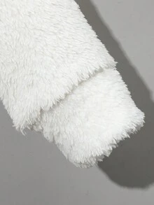 Cậu bé Tween Thư được vá áo có mũ Áo khoác Teddy Không có áo len - Màu be - Xem 5