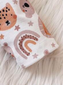 男嬰3件卡通圖案3D耳朵家居服套裝 - 卡其色 - 查看 3