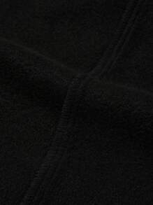 SHEIN Clasi Plus Solid Zip Up Belted Flare Hem Overcoat - Black - View 6