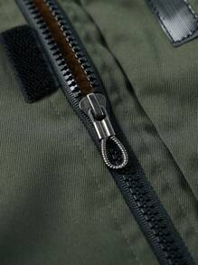 Manfinity Homme Chaqueta con capucha suelta de tipo teddy forrada para hombres, chaqueta con capucha negra para salir, regalo para amigos, esposo o novio