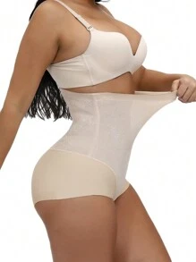 Plus Floral Contrast Lace Shapewear Panty