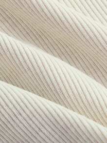 SHEIN MOD 小高領蕾絲邊前繫帶背心上衣 - 杏色 - 查看 3