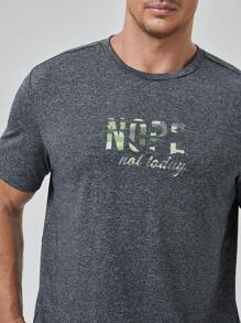 Manfinity Homme Men Plus Letter Graphic Tee - Dark Grey - View 4