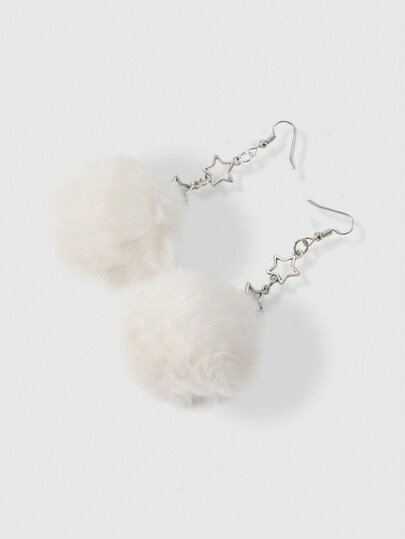 Fairycore 1 paire Pendants D'oreilles Mode Alliage De Cuivre Pompon Pour Femme Pour Décoration Quotidienne