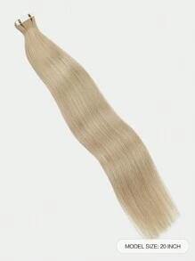 20pcs Tape In Hair Straight Light Brown #18K Color 150% 18-22 Inch Remy Human Hair Tape In Hair Extension Light Brown Color Tape In Hair Tape Ins Hair Extensions - S22 - View 3