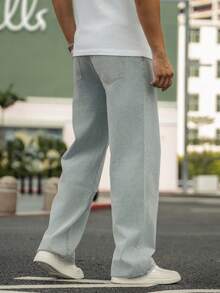 Manfinity Nam Túi nghiêng Quần legging thẳng - Màu xanh nhạt - Xem 4